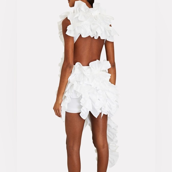 Aknvas Open-Back Ruffled Mini White - Picture 2 of 8
